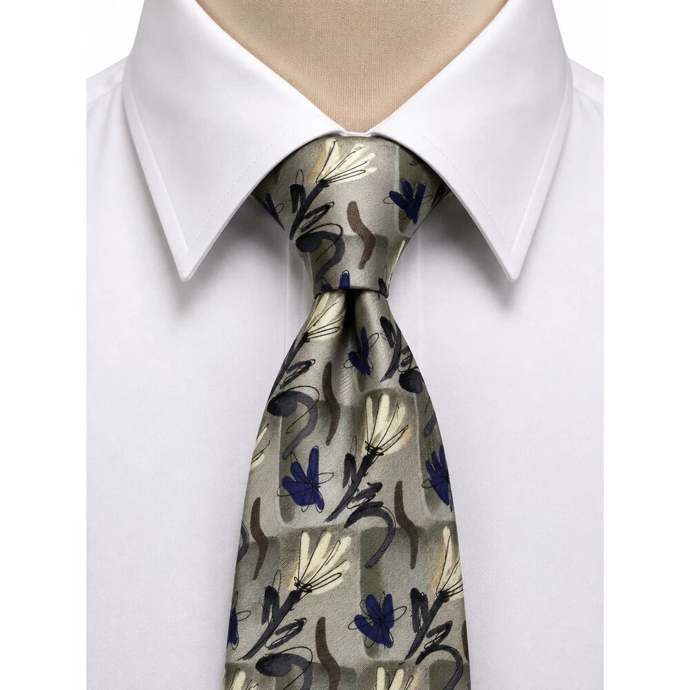 Vintage J Garcia Pine and Rock Silk Necktie Collection 15 Abstract Floral